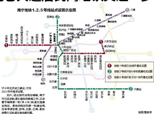 南寧地鐵5號(hào)線站點(diǎn)線路圖，南寧軌道交通南寧地鐵五號(hào)線規(guī)劃圖
